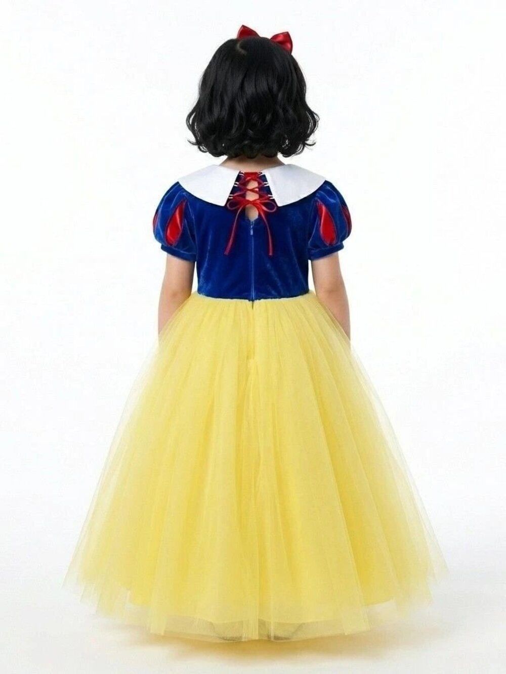 Girls Snow White Inspired Princess Costume Dress Blue Yellow Fairytale (Size 5) - Picture 2 of 2